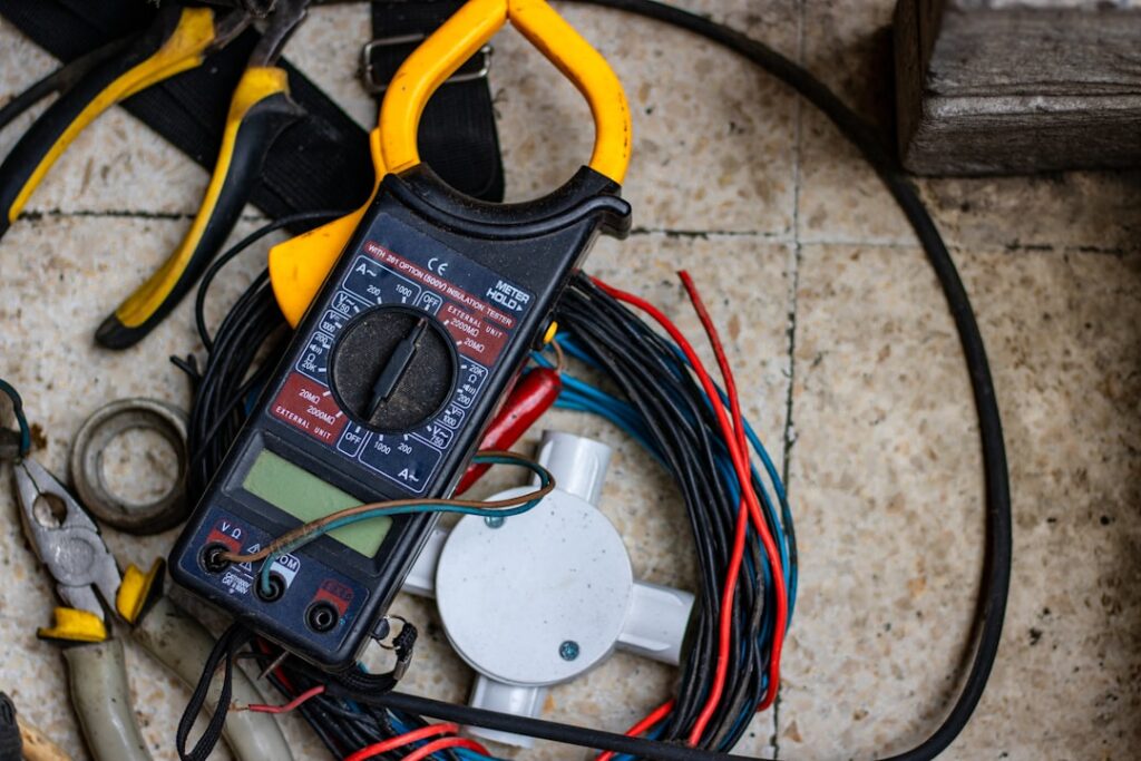 Electrical testing equipment including multimeter for diagnosing appliance issues